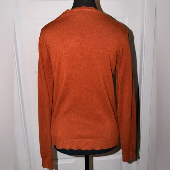 Rust V-Neck Button Cardigan - Picture 3 of 3
